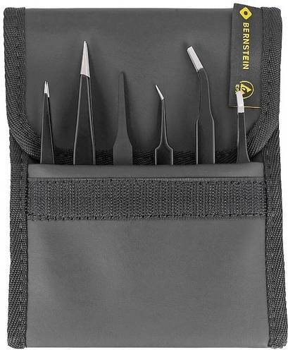 BERNSTEIN ESD Pinzette 5-060-A aus Edelstahl in Schwarz, Länge: 130 mm - Bild 1