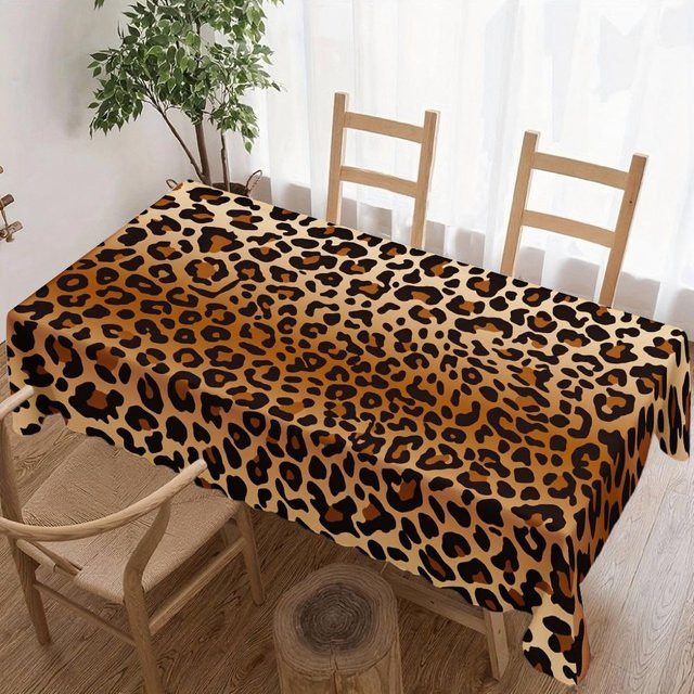 Wasserdichte rechteckige Tischdecke mit Leopardenmuster von JINGYUE Pet in Multicolour, B/L: 140 x 140 cm - Bild 1