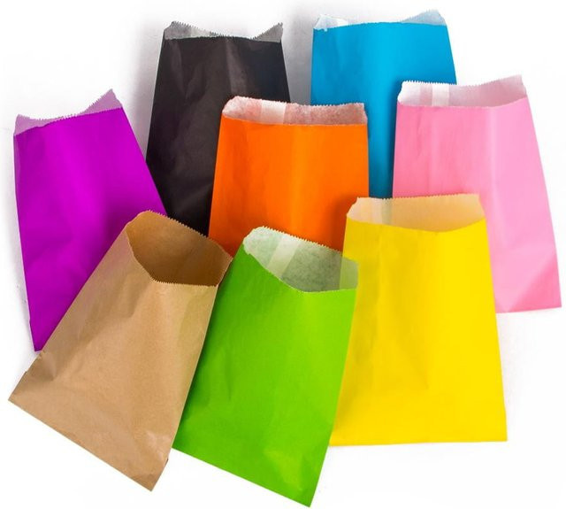 25 Stück bunte Papiertüten für Geschenke und Süßigkeiten, B/H: 13 x 18 cm - Bild 1