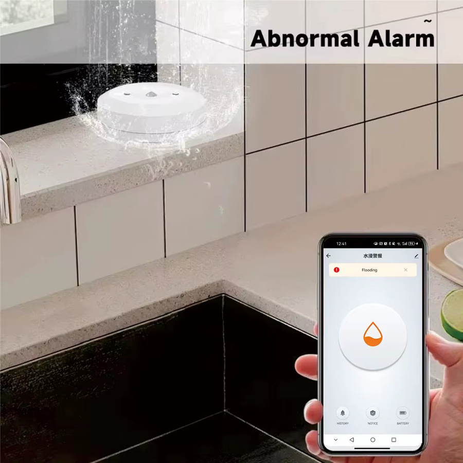 Tuya Zigbee Smart Leckdetektor Z2QM in Weiß mit App-Benachrichtigung zur Überlauferkennung - Bild 4