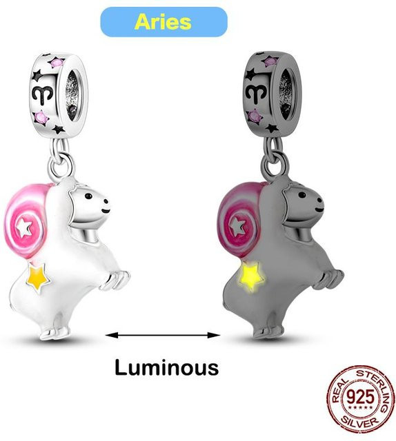 Charm Bead Anhänger 925 Silber, Damen, gray - Bild 1