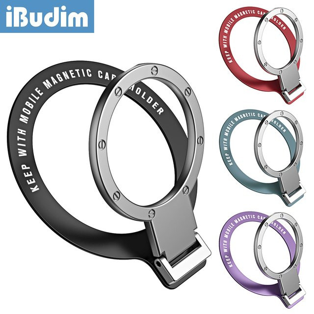 iBudim Magnetischer Handy-Fingerring-Halter in Grün für MagSafe und Auto-Halterungen, kompatibel mit iPhone, Samsung und Xiaomi - Bild 1