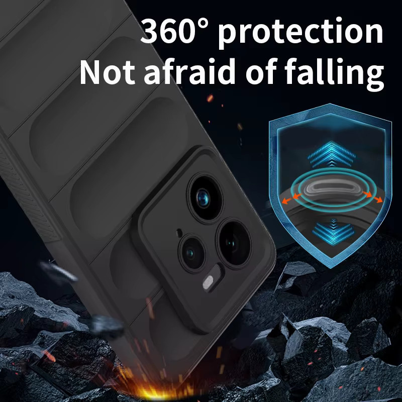 Stoßfeste Silikonhülle mit Airbag-Schutz für Xiaomi 15, 14 und 14T Pro in Schwarz oder Lila - Bild 3