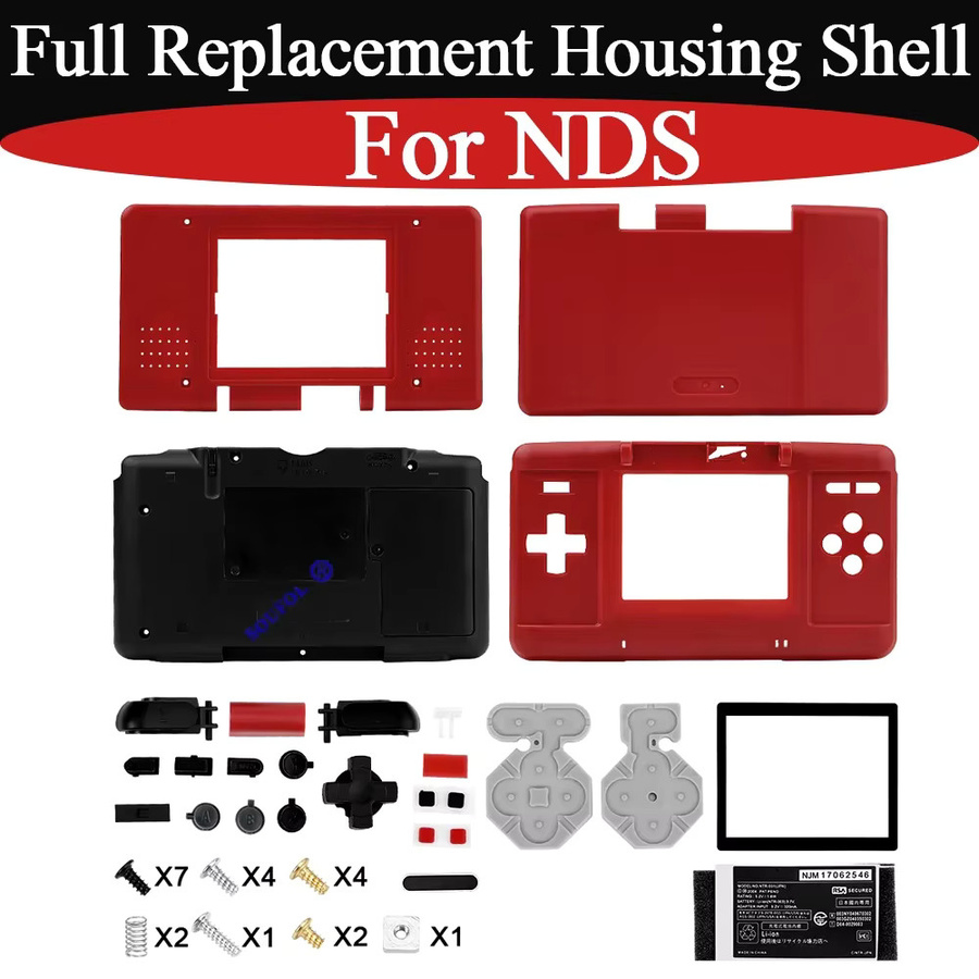Royaldraid NDS Gehäuse-Set in Rot mit Tasten als komplettes Reparatur-Kit im Retro-Design - Bild 5