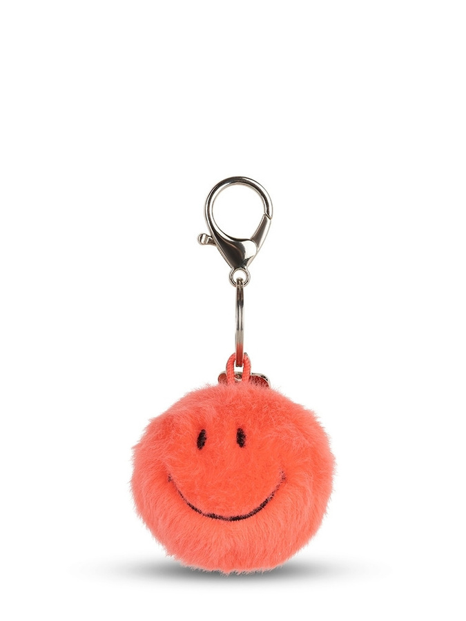 BonTon Toys Smiley Schlüsselanhänger ECO Fuzzy, helles Korallenrot - Bild 1