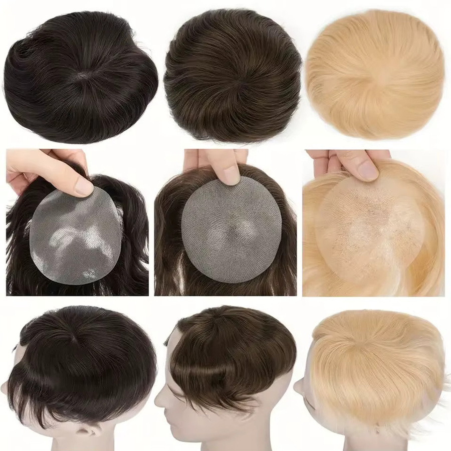s-noilite Haar Patch Toupet für Männer, 100 % Remy Echthaar, PU - Bild 5
