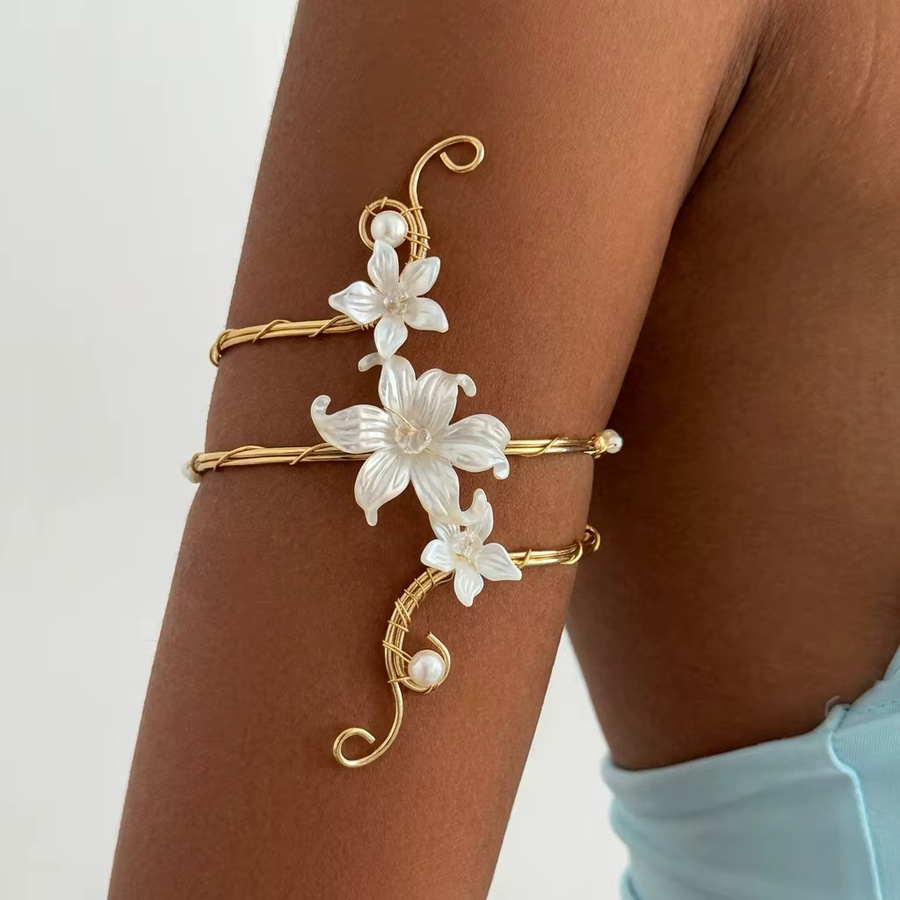 RINHOO FRIENDSHIP Armreif, Messing, Goldfarben, Perle, Damen - Bild 2