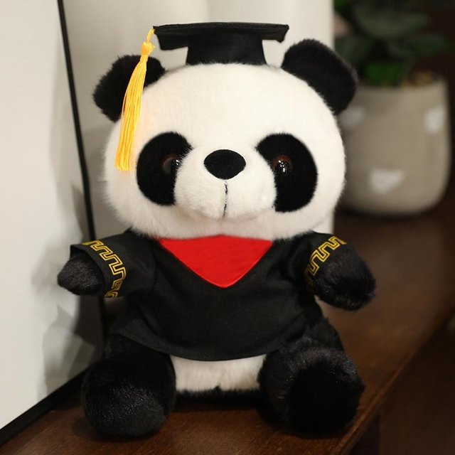 Yiran toy Panda Abschluss Plüschtier, 25cm, ab 14 Jahren - Bild 1