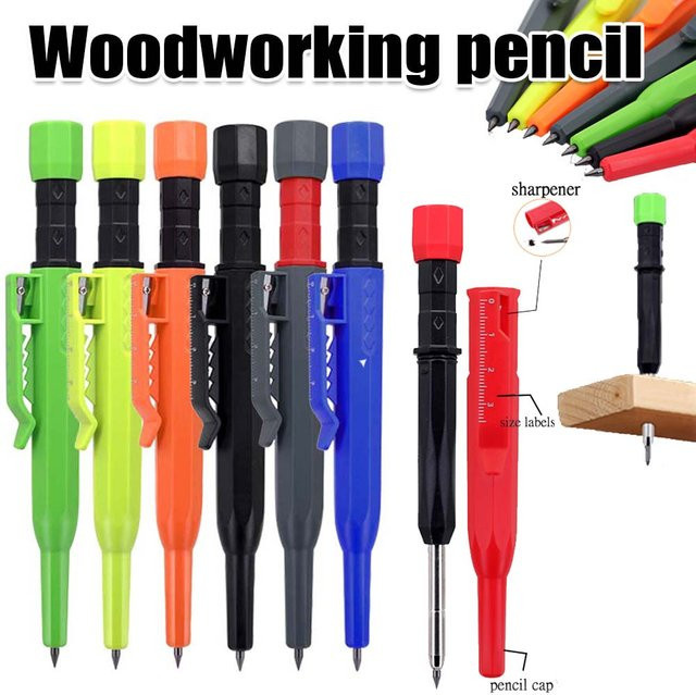 JOMPENS Zimmermannsbleistift mit 2,8mm Tiefloch-Spitze und Skala in Orange - Bild 1