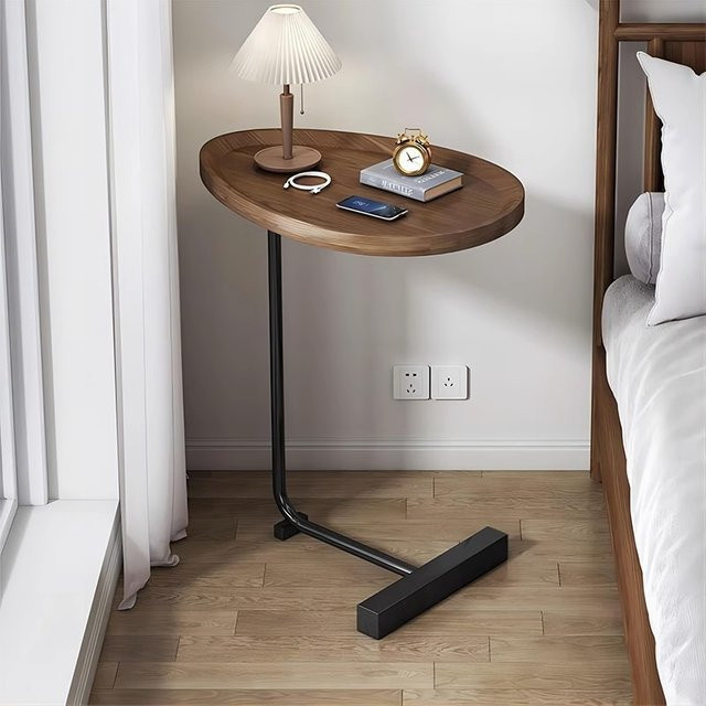 LIUSHADUOLA Nachttisch aus Holz in Braun, moderner Beistelltisch für Schlafzimmer und Wohnzimmer - Bild 1