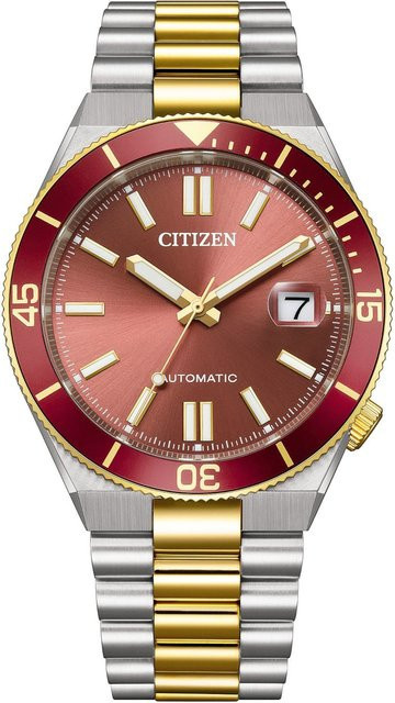 Citizen Armbanduhr Automatik, Edelstahl, Rot, 40 mm, Herren - Bild 1