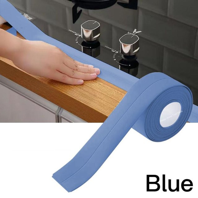 Selbstklebender Dichtungsstreifen von Yiran Furniture für Dusche und Bad, wasserdicht, Blau, Breite: 2,2 cm, Länge: 3,2 m - Bild 1
