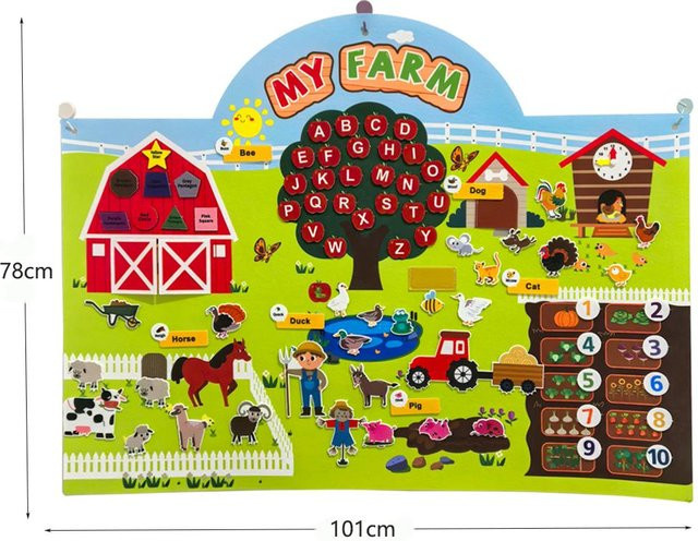 Binchi Bauernhoftiere Filz Geschichtenbrett Set, Puzzle Spielzeug - Bild 1