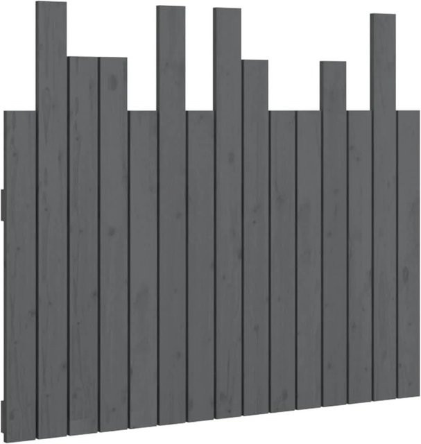 vidaXL Wand-Kopfteil aus massivem Kiefernholz in Grau, B/H/T: 95,5 x 80 x 3 cm - Bild 1