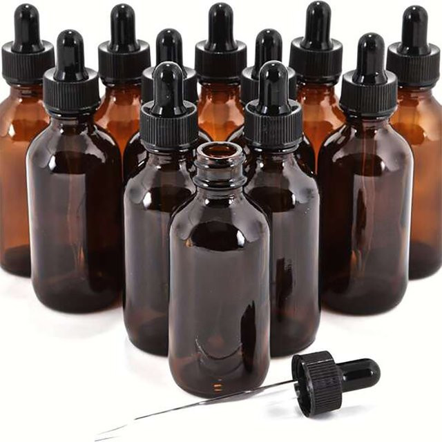 MUB Glasflasche für ätherische Öle, 12 Stück, 30 ml, bernsteinfarben - Bild 1