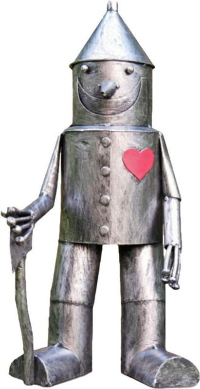 Homyl Gartenstatue Mensch als stehende Skulptur aus Kunstharz und Metall in Silber - Bild 1