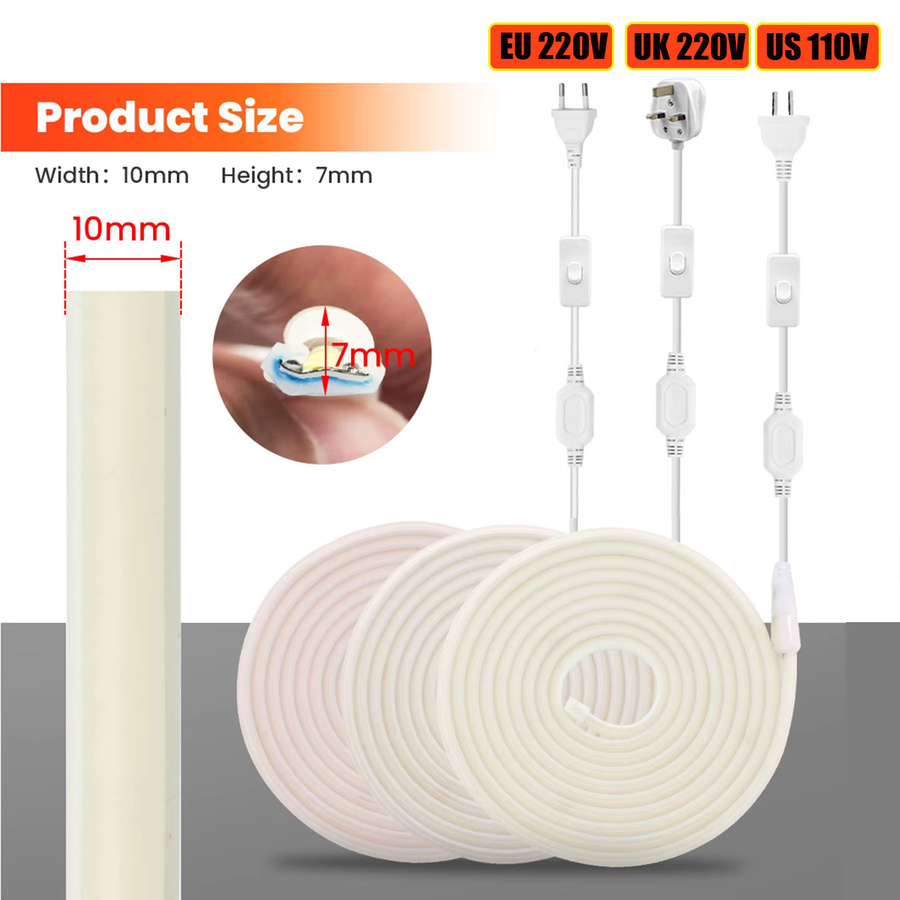HEGEHE COB LED Streifen Wasserdicht mit Netzanschluss, Weiß, Flexibles Neon Licht für Garten und Home Decor - Bild 4
