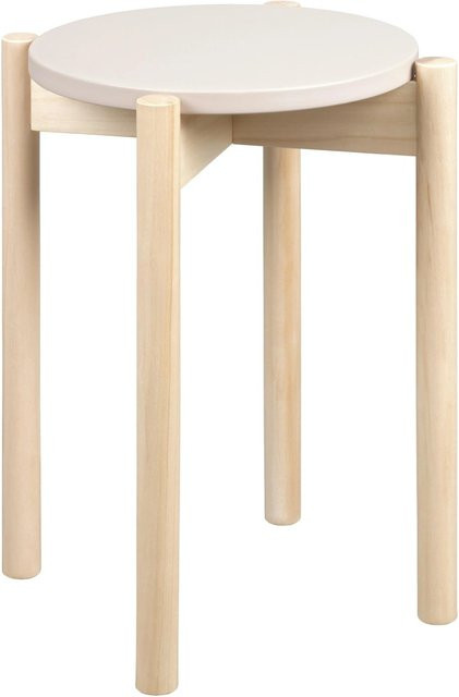 Based Stapelhocker Anton in Kaschmirfarben mit Holzgestell - Bild 1