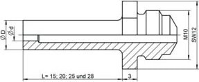 Gesipa Ersatzteil Mundstück 17/18 Sonderlänge 28 mm - Bild 1