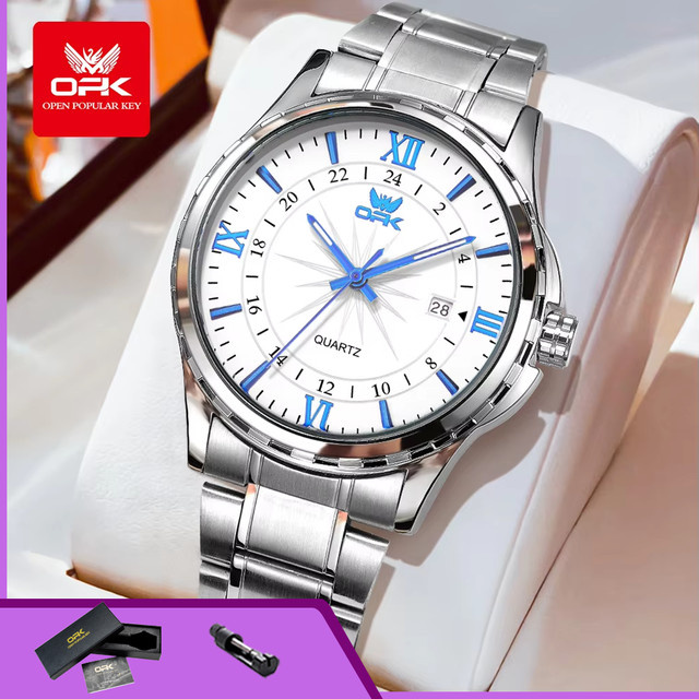 OPK Armbanduhr Quarz, Edelstahl, Silber, Herren - Bild 1
