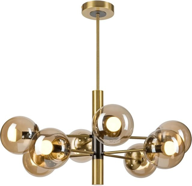 Licht-Erlebnisse Deckenleuchte aus Metall und Rauchglas in Gold/Schwarz, Breite: 68 cm - Bild 1