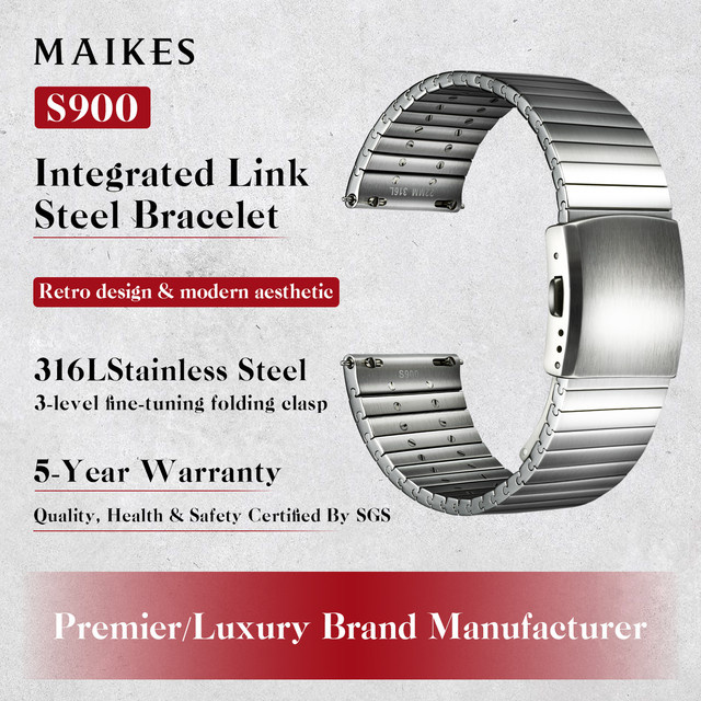 MAIKES Gliederarmband, 316L-Edelstahl, Silber - Bild 1