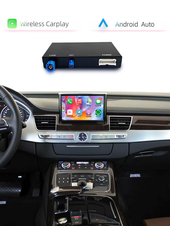 BONROAD Drahtlose CarPlay und Android Auto Interface Adapter Box für Audi A8 2012-2018 mit Bluetooth, GPS und Spiegel Link in Schwarz - Bild 6