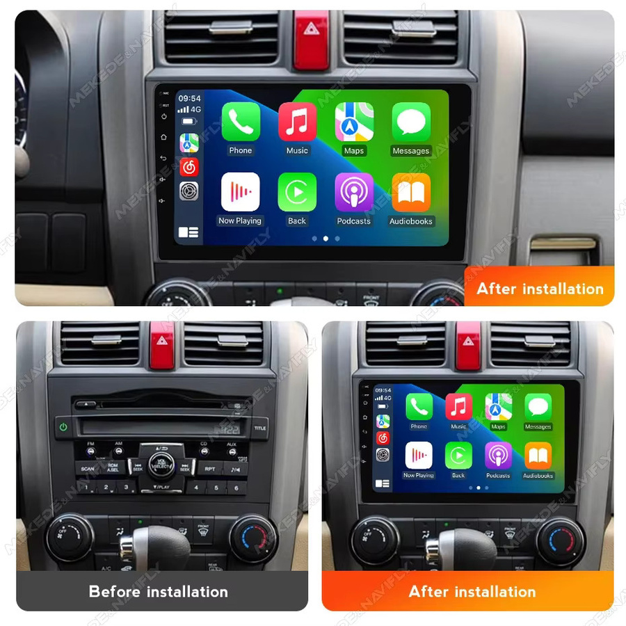 MEKEDE Android 14 Autoradio für Honda CR-V 3 (2007-2011) mit Carplay, WIFI, GPS Navigation und Rückfahrkamera in Schwarz - Bild 2