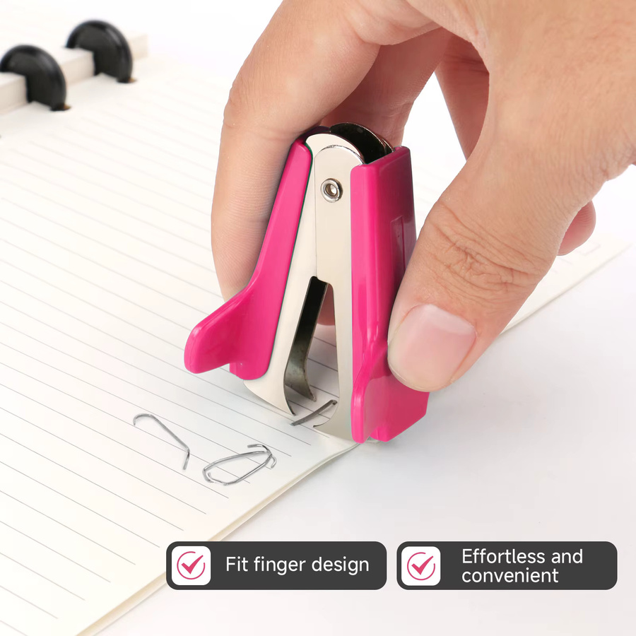 EAGLE 4-in-1 Büro-Schreibwarenset Schreibtisch-Organizer mit Hefter, 2-Loch-Stanzer, Heftklammerentferner und 1000 Heftklammern in Blau oder Pink - Bild 5