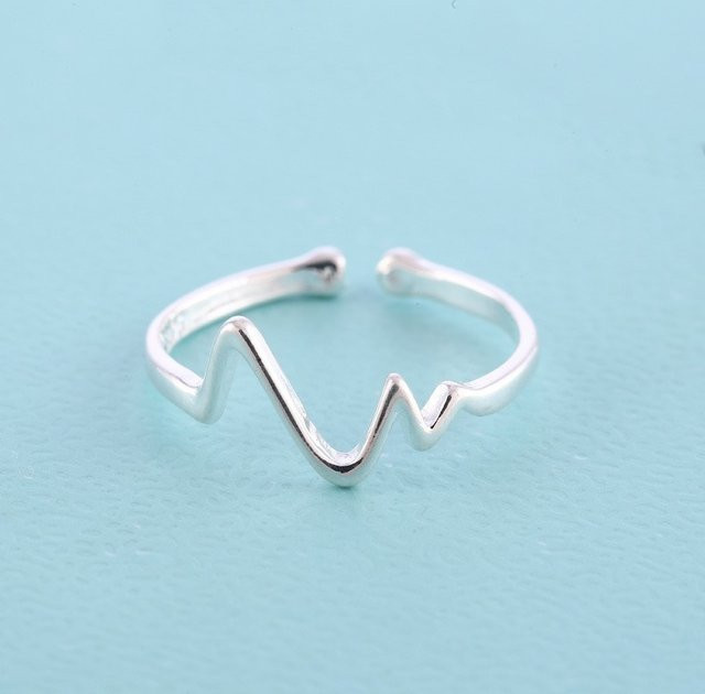 GaGa-Duck V-Ring, 925 Silber, Welle Blitz Geformt - Bild 1