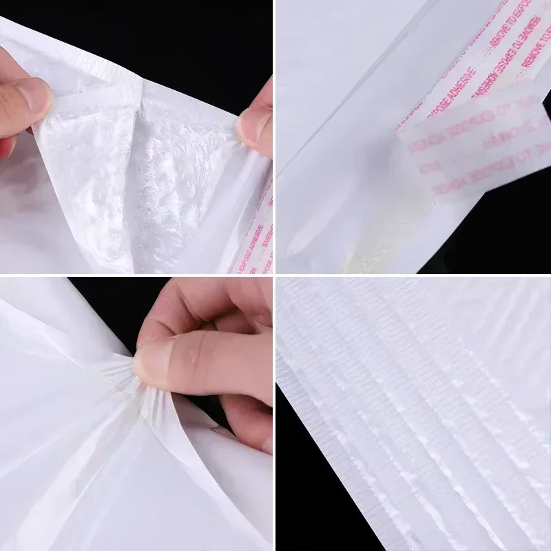 Weiße Schaumstoff-Versandtaschen mit Luftpolsterung und selbstklebendem Verschluss aus Kunststoff - Bild 2