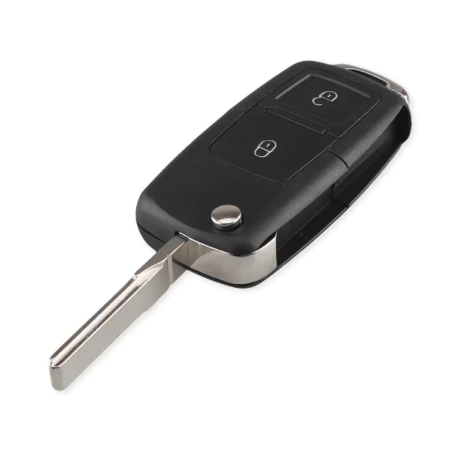 KEYYOU 8er Set Flip Remote Key Shell für Volkswagen VW Golf 5 6 7 Jetta Passat CC Tiguan Polo Käfer und Skoda, Farbe: Schwarz - Bild 1