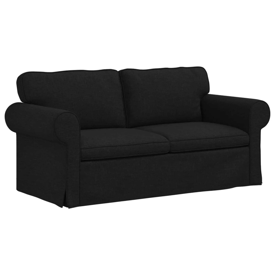 vidaXL Sofa Schwarz mit Stoffbezug und Metallrahmen B/T/H: 215 x 82 x 80 cm - Bild 2