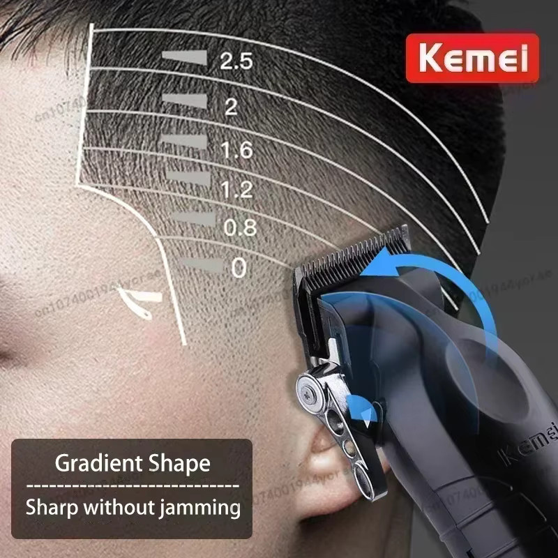Kemei Barber Haarschneidemaschine KM-2296 KM-1071 KM-3382 kabellose Rasiermaschine in Schwarz - Bild 3