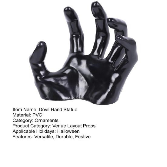 Amusedly Dämonenhandstatue in Schwarz als gruselige Wandskulptur für Halloween und Partydeko - Bild 3