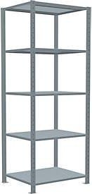 Schulte Lagertechnik Fachbodenregal Stecksystem MultiPlus250 Grundregal in Silbergrau, 5 Fachböden, Kreuzstrebe, B: 75 cm, T: 60 cm, H: 200 cm - Bild 1