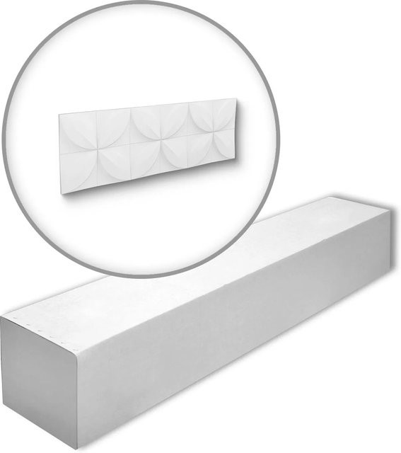 NOEL & MARQUET NMC FLOWER-Box ARSTYL 3D Wandpaneele Set mit 5 Zierelementen in Weiß, 2,15 m2 - Bild 1