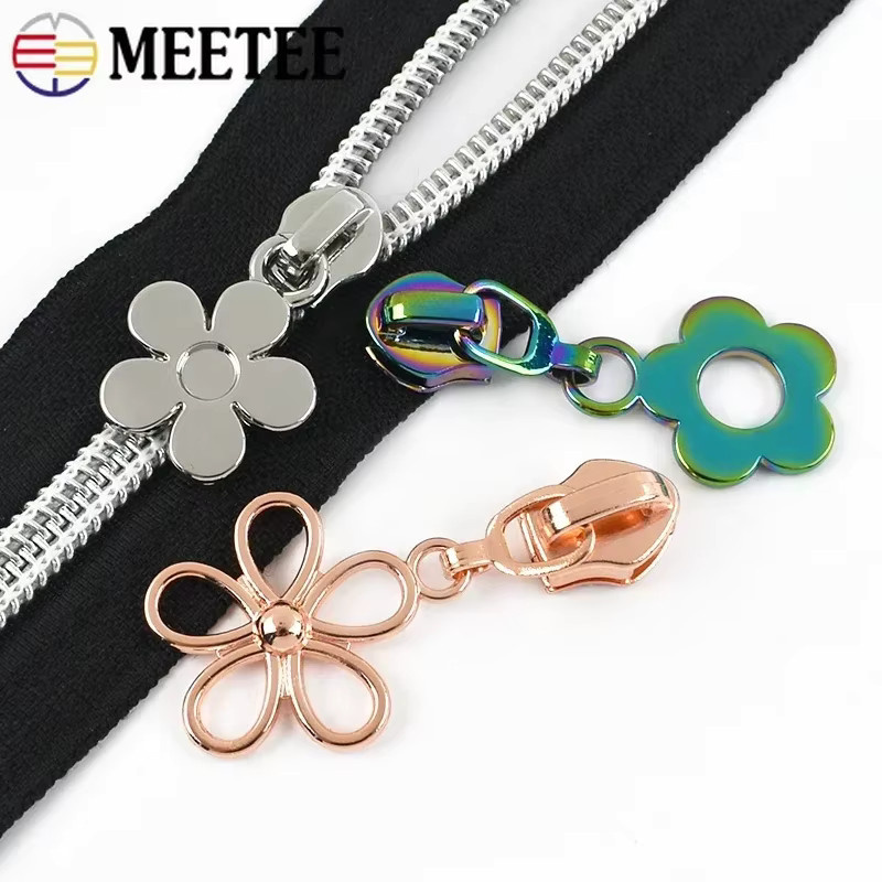 Meetee Ersatz Nylon Reißverschluss Slider Set Größe 5 in Pink für Jacken und Taschen zum Reparieren und Nähen - Bild 3