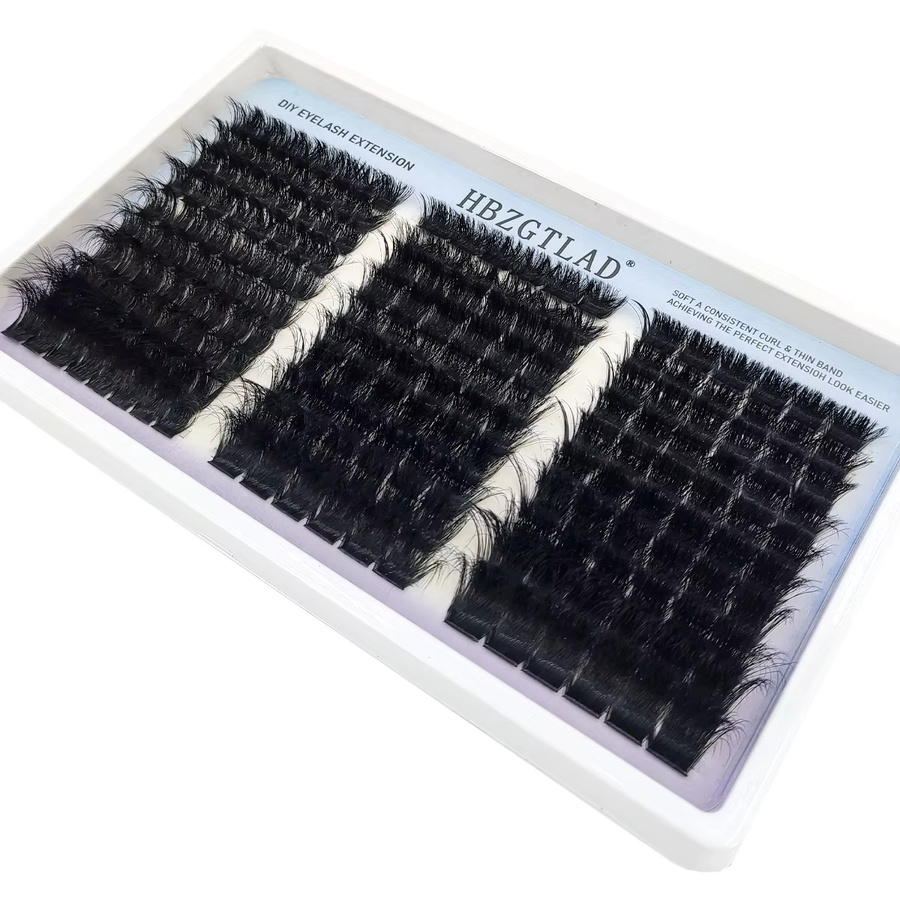 HBZGTLAD Wimpern-Cluster mit Spikes, Black, Unisex - Bild 4
