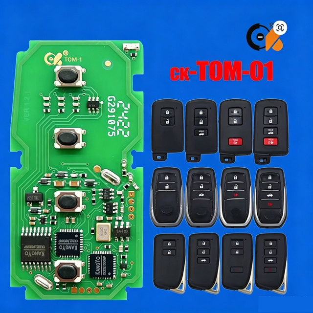 CK TOM Universalschlüssel TOM-O-01 Smart PCB Fernbedienungsplatine für Toyota RAV4 Hilux Land Cruiser und Lexus RX350, Farbe: Grün, unterstützt 8A/4D - Bild 1