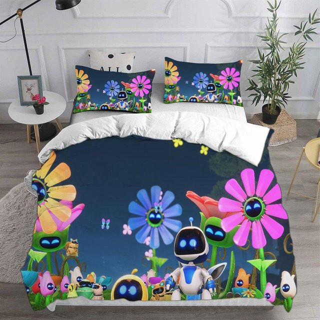 JMG Household Supplies Astro Bot Bettwäscheset aus Mikrofaser, Blau, B/H: 140 x 210 cm - Bild 1