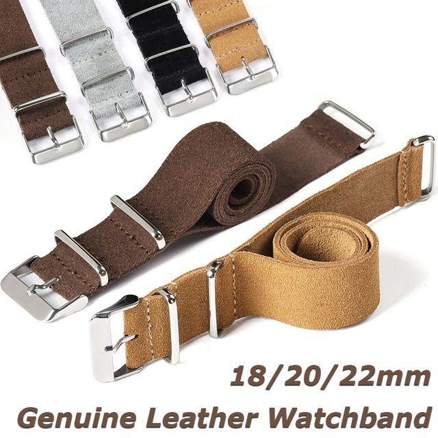 Uhrenarmband Echtleder, Wildleder, Vintage, Herren Damen, 18 20 22 mm - Bild 1