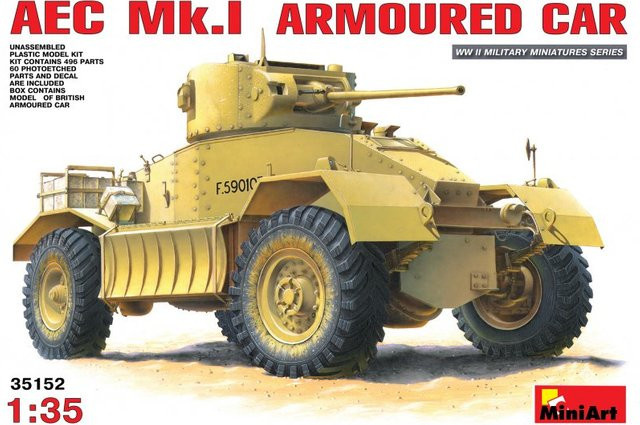 Miniart AEC Mk 1 Armoured Car, Fahrzeug, Kunststoff, Gelb - Bild 1