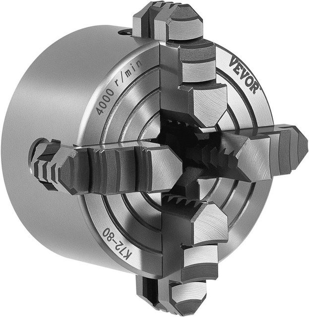 Buying Solutions MB Selbstzentrierendes 4-Backen Drehfutter HT300 für Drehmaschinen, Bohrmaschinen und Fräsmaschinen, Silber, 3 Zoll - Bild 1
