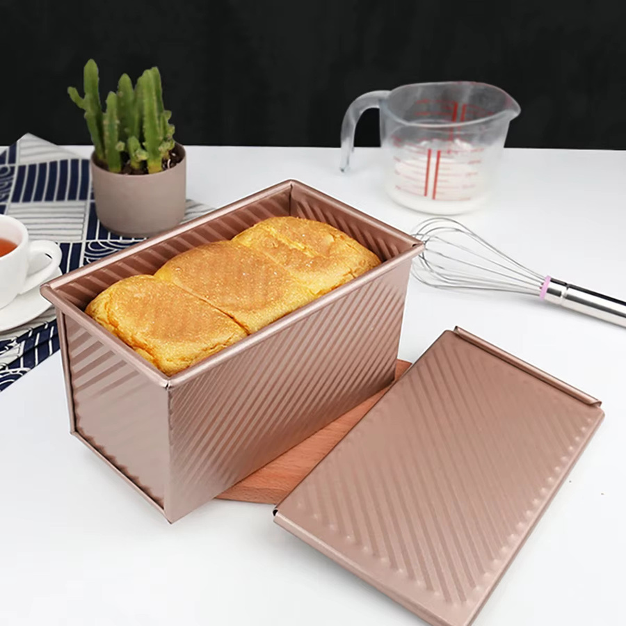 JAOER Pullman Brotbackform aus Stahl mit Deckel, rechteckige Toastbrotform in Pink, antihaftbeschichtet - Bild 2