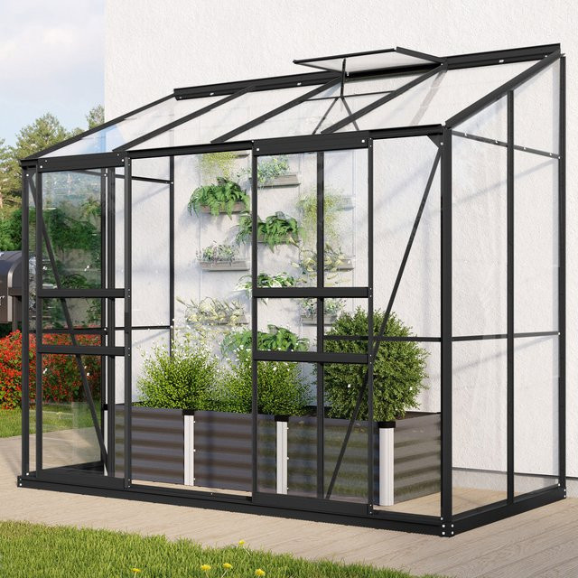 Vitavia Anlehngewächshaus Styx 3300, schwarz, B/H/T: 25,5 x 222 x 131,5 cm - Bild 1