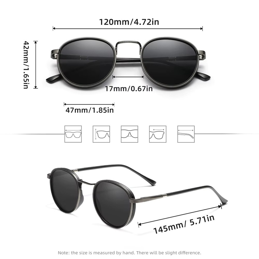 RIVIERSUN Sonnenbrille, Rund, Vollrand, Metall, Schwarz, Unisex - Bild 2
