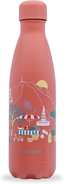 Isotherme Flasche Qwetch Originals Régions de France Provence in Pink und Multicolour, 0,75 l - Bild 1