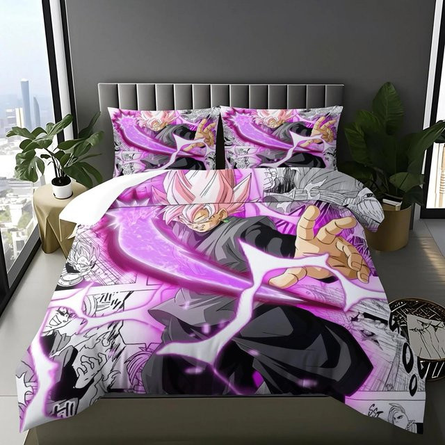 Dragon Ball Anime Bettwäsche Set mit Bettbezug und Kissenbezügen aus Mikrofaser, Mehrfarbig, B/H: 210 x 210 cm - Bild 1