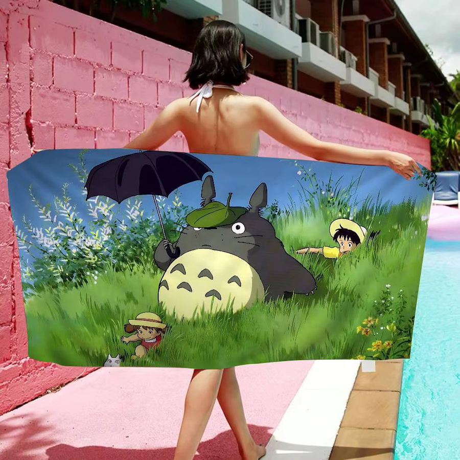 Bilibili Cartoon Totoro Mikrofaser Strandtuch, saugfähiges und weiches Handtuch in Multicolour - Bild 2